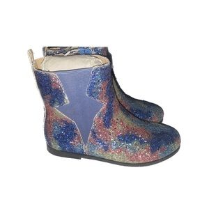Yosi Samra Girls Glitter Chelsea Boots in Blue, Pink, Gold